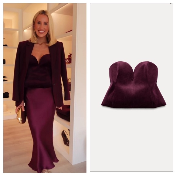 ZARA ZW COLLECTION VELVET CORSET - Picture 12 of 12